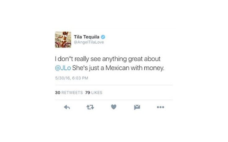 Jennifer Lopez, Tila Tequila Tweets