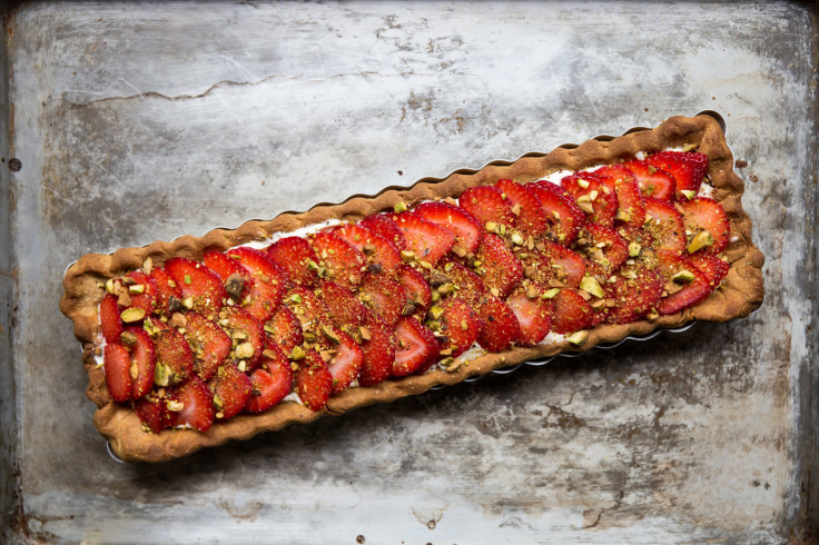 Strawberry Pistachio Cream Tart