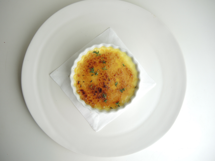 Goat Milk Brulee with Thyme