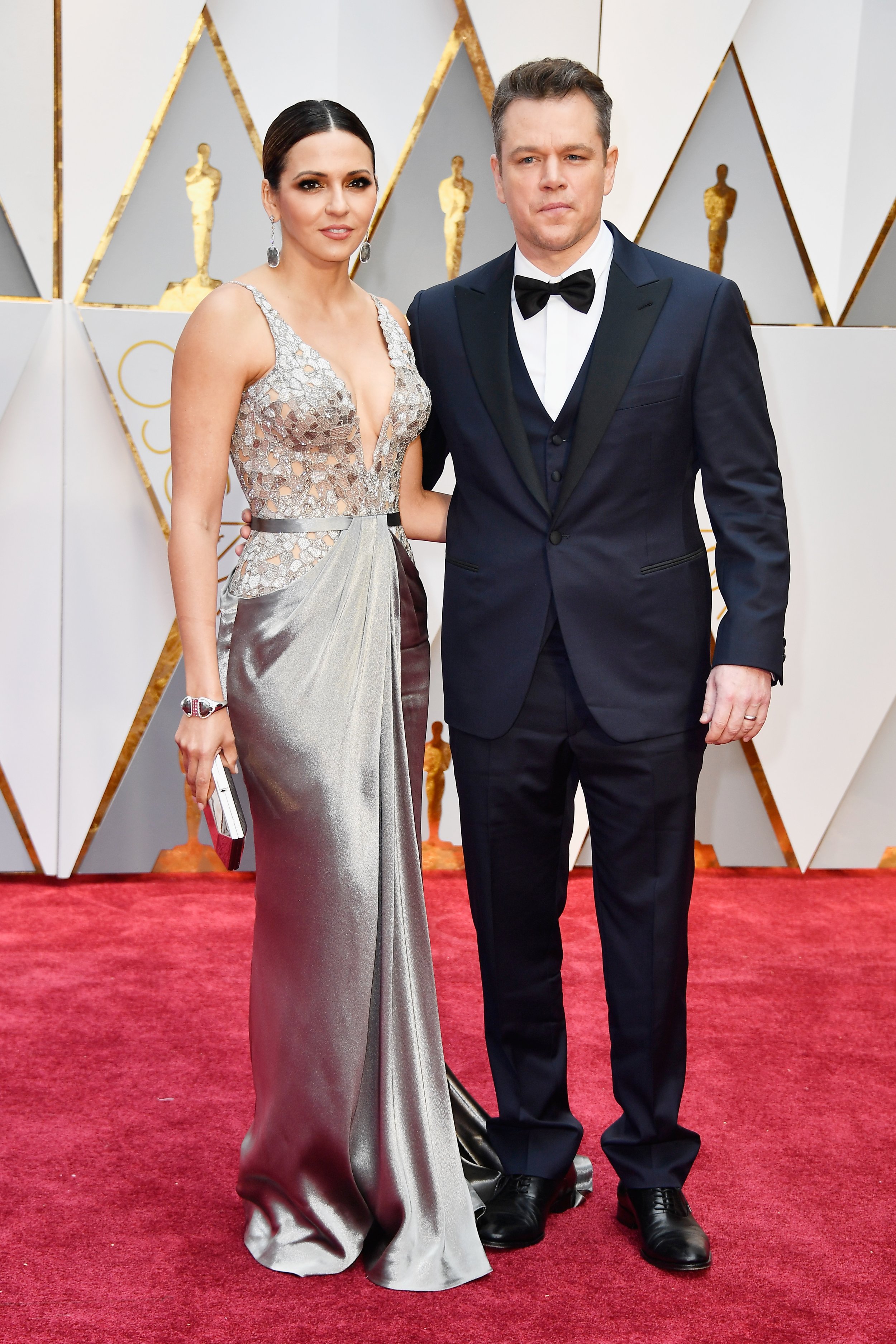 Oscars 2017 Red Carpet Photos Matt Damon, Luciana Barroso