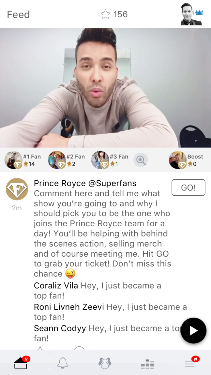 Prince Royce escapex mobile app screenshot