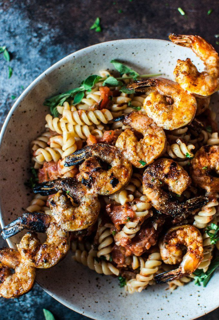 Spicy Pasta with Grilled Shrimp