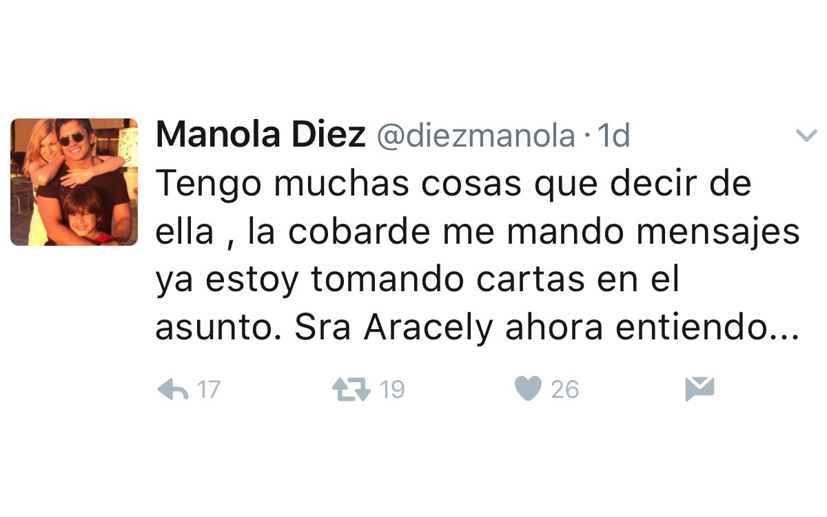 Manola Diez, Aracely Armbula Twitter Drama