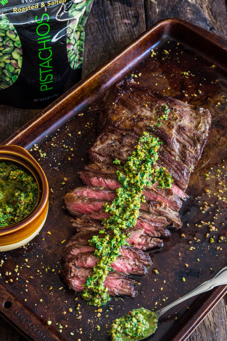 Skirt Steak with Pistachio Chimichurri 