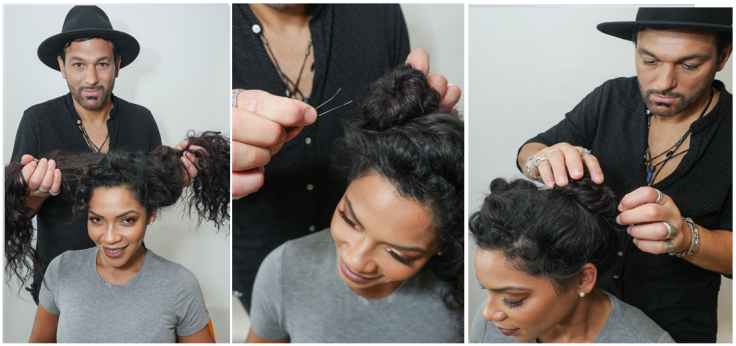 Look 3: Buns with Natural Curls