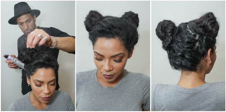 Look 3: Buns with Natural Curls