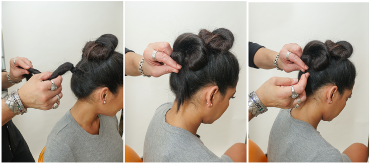 Look 4: Double Chignon ​