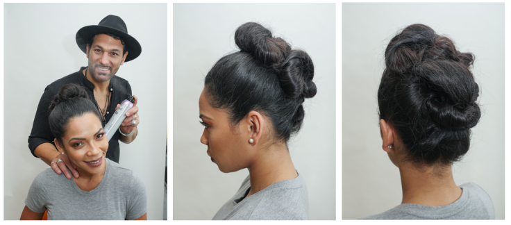 Look 4: Double Chignon