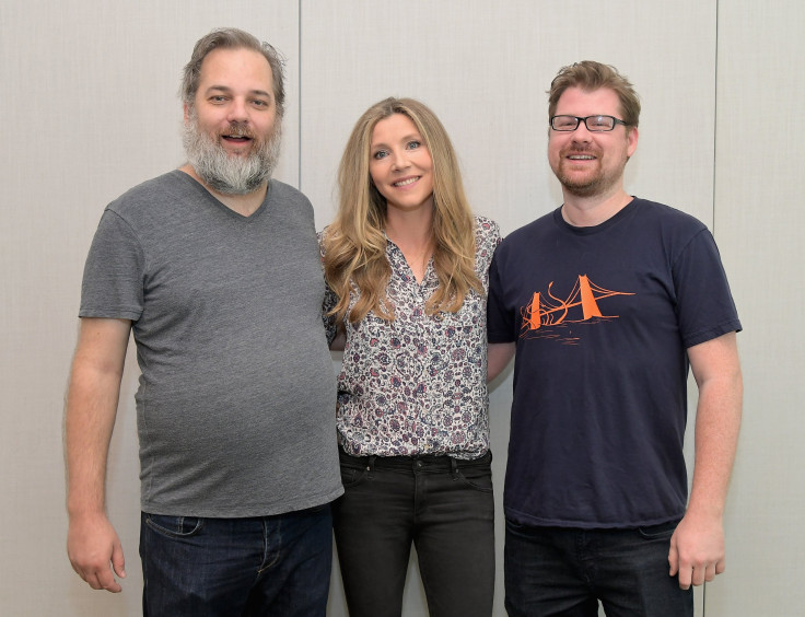 Dan Harmon, Sarah Chalke and Justin Roiland of Rick and Morty