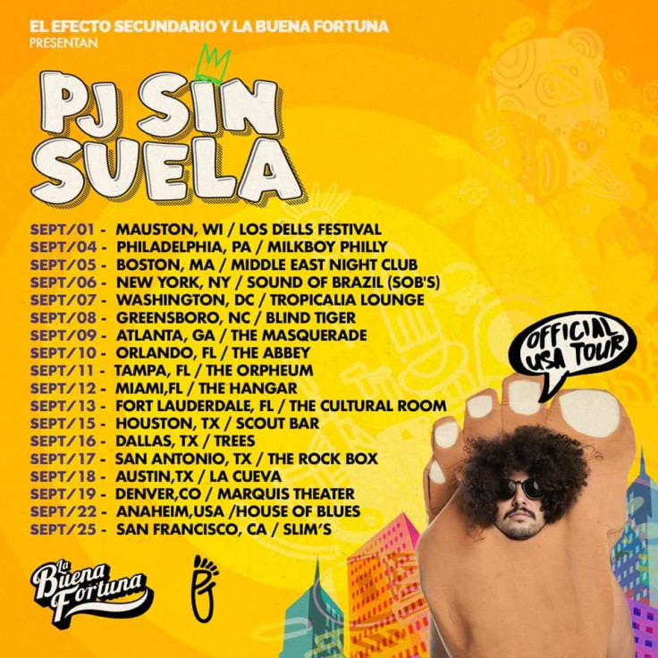 pj sin suela tour