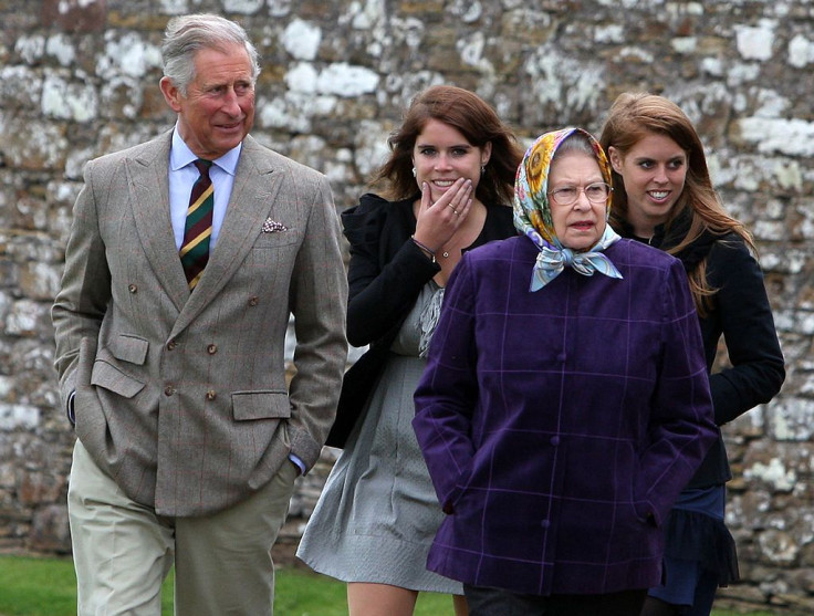 Prince Charles, Princess Eugenie, Princess Beatrice and Queen Elizabeth