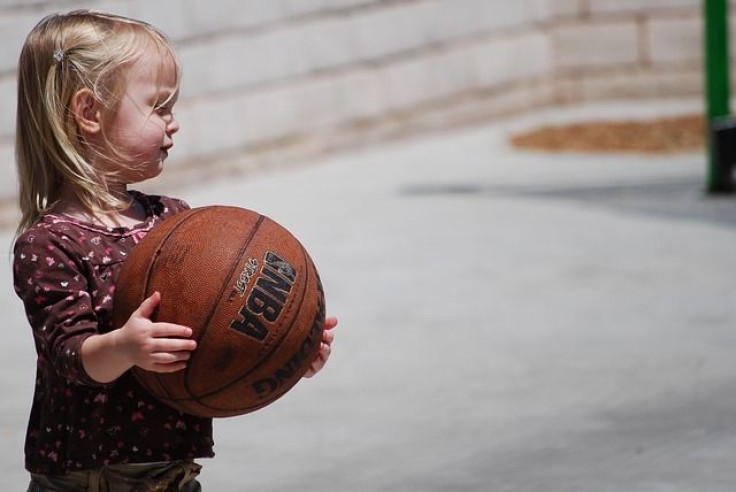 Young girl with basketball