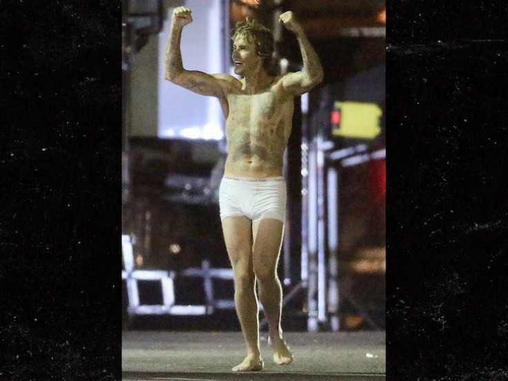 Justin Bieber was spotted in boxer briefs post work