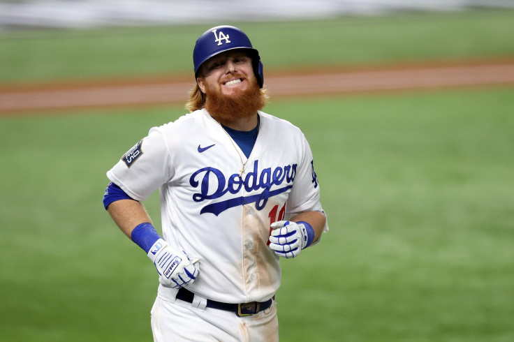 Justin Turner #10 of the Los Angeles Dodgers