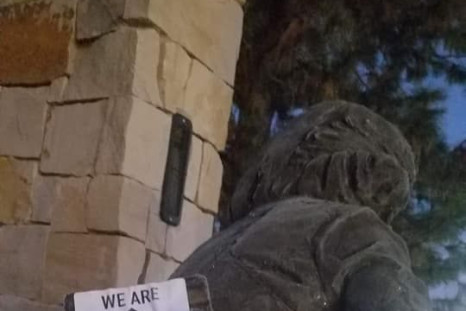 Swatika stickers were plastered throughout the Memorial yesterday.
