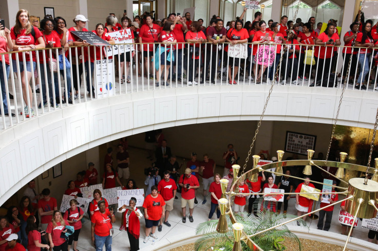 Teachers from across the state of North Carolina march and protest