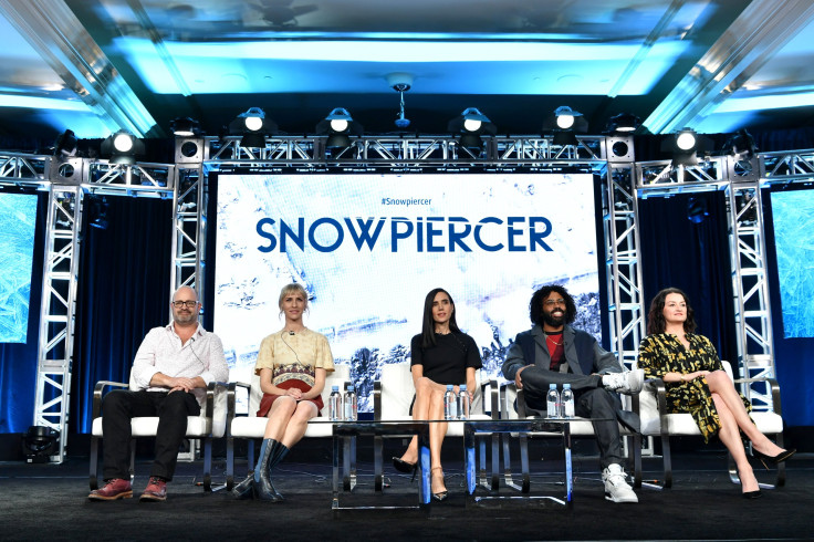 (L-R) Graeme Manson, Mickey Sumner, Jennifer Connelly, Daveed Diggs and Alison Wright of 'Snowpiercer' 