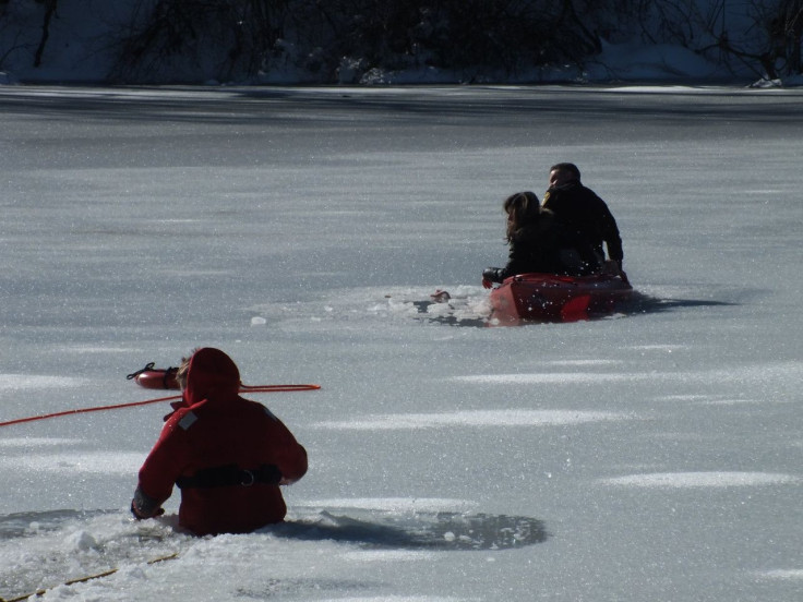 A woman and her toddler were rescued under miraculous circumstances after getting stuck in the freezing Passaic River.