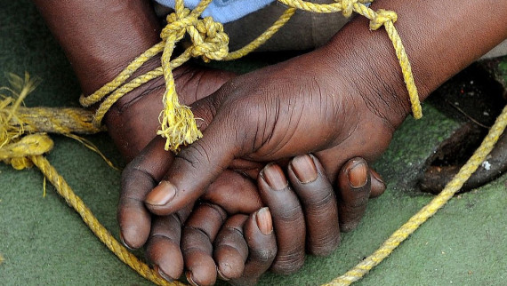African man handcuffed
