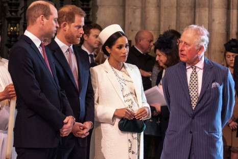 Prince Charles with Prince William, Prince Harry and Meghan Markle