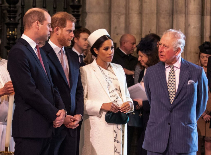 Prince Charles with Prince William, Prince Harry and Meghan Markle