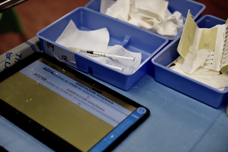 The Vaxzevria Vaccine (formerly COVID-19 Vaccine AstraZeneca) in the vaccination room at the Vaccine Hub at Auditorium della Tecnica