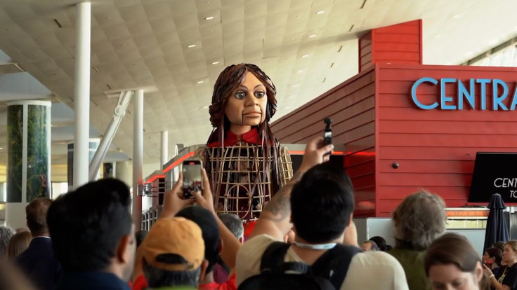 Giant Syrian Refugee Puppet Little Amal Towers Over NYC On First U.S. Visit