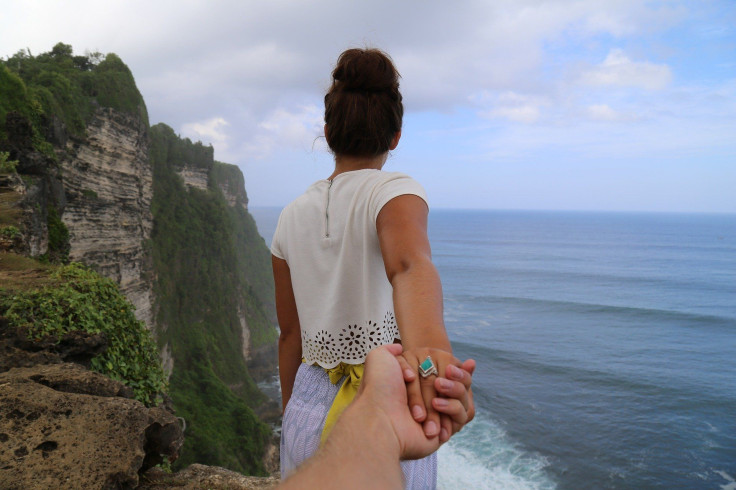 woman on a cliff