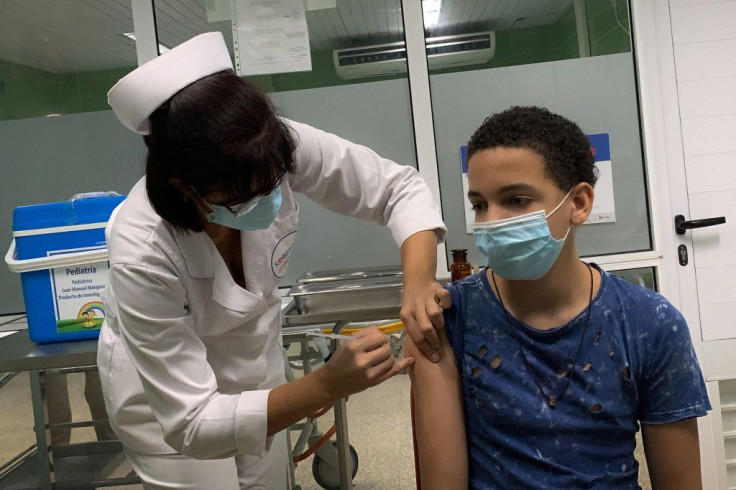 Teenager inoculated with Cuban vaccine Soberana Plus