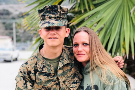 Lance Cpl. Kareem Nikoui with mom Shana Chappell