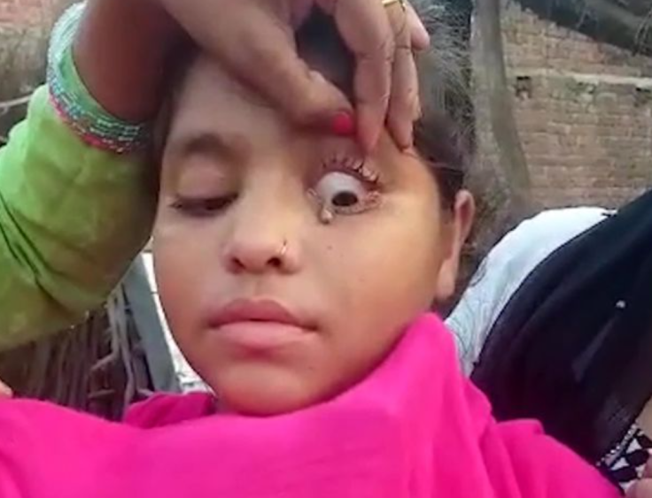 Teen girl cries rocks.
