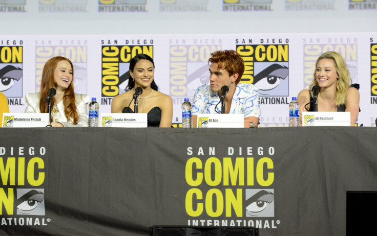 Madelaine Petsch, Camila Mendes, KJ Apa and Lili Reinhart speak at the "Riverdale" Special Video Presentation and Q&A 