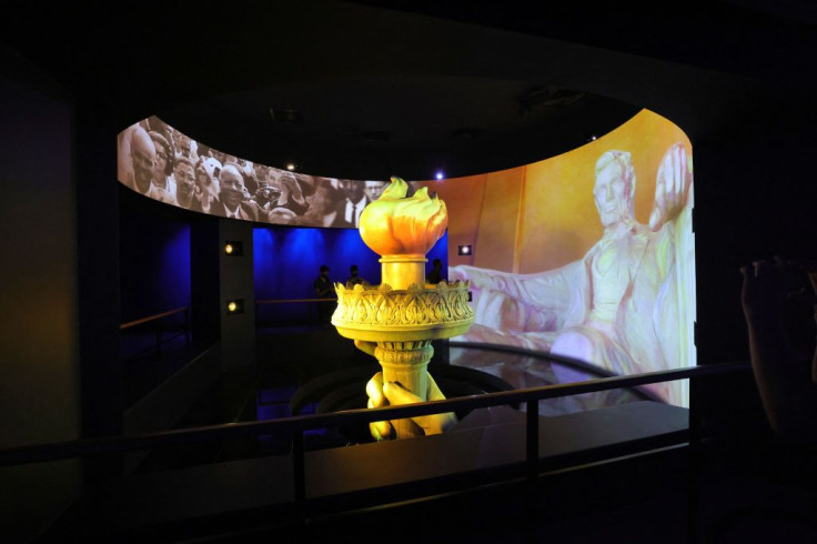 A picture shows the interior of the US pavilion at the Dubai Expo
