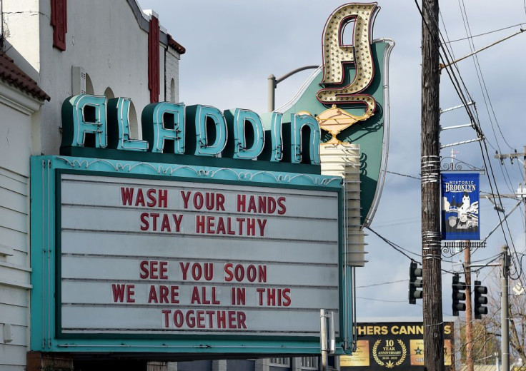 The 'Aladdin' theatre marquee