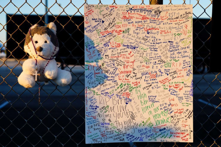 Items of memorial are seen outside of the canceled Astroworld festival