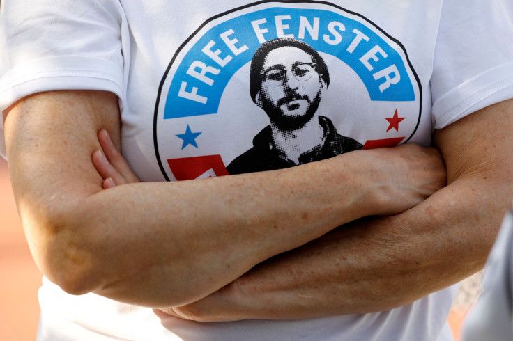 A person wears a t-shirt calling for the release of US journalist Danny Fenster in Huntington Woods, Michigan, on June 4, 2021.