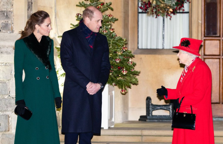 Queen Elizabeth with Prince William and Kate Middleton