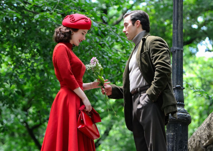 Rachel Brosnahan and Milo Ventimiglia are seen at the film set of 'The Marvelous Mrs Maisel'