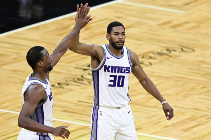 Justin James #10 and Glenn Robinson III #30 of the Sacramento Kings