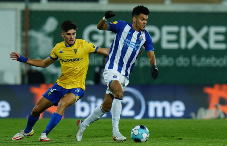 Luis Diaz of FC Porto with Bernardo Vital of GD Estoril Praia