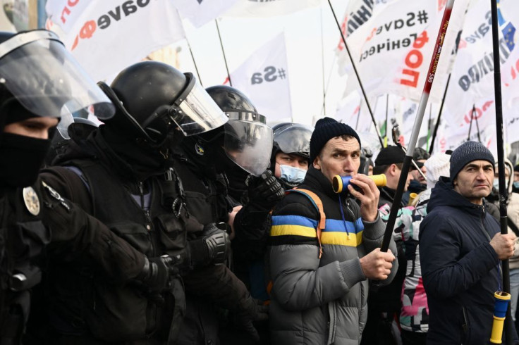 Demonstration outside the Ukrainian parliament