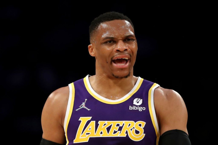 Russell Westbrook #0 of the Los Angeles Lakers