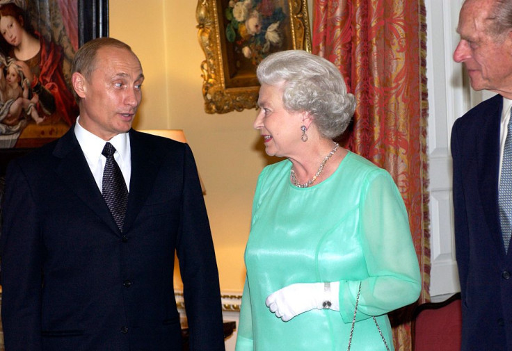 File picture of Russian President Vladimir Putin with Queen Elizabeth and Prince Philip