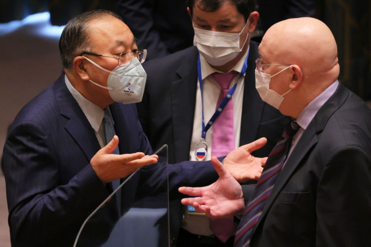 Zhang Jun, Permanent Representative of China, and Ambassador Vasily Nebenzia, Permanent Representative of the Russian Federation