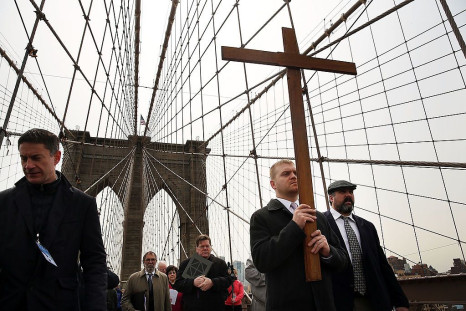 Cardinal Dolan Takes Part In Way Of The Cross Procession Across The Brooklyn Bridge