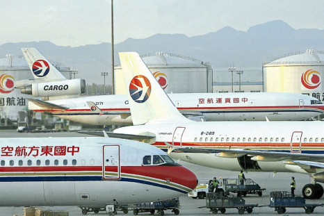 China Eastern Airlines aircrafts sit on
