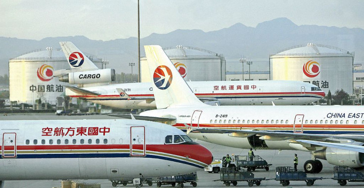 China Eastern Airlines aircrafts sit on