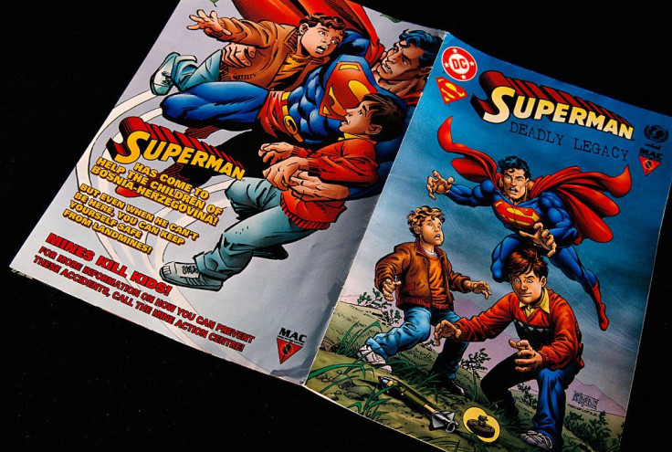 A DC comics special anti-violence edition for children in Bosnia to educate them about the dangers of landmines.