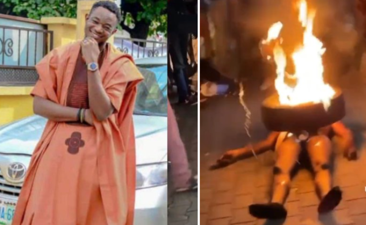 Nigerian man burned to death.