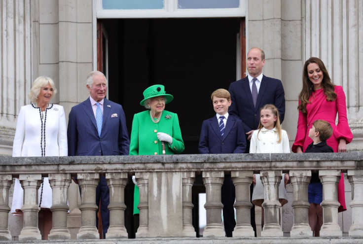 Queen Elizabeth along with Prince Charles, Camilla and the Cambridges
